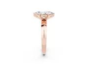 Marquise Cut Diamond Solitaire Engagement Ring Set in Rose gold with Flat Band and Prong Setting