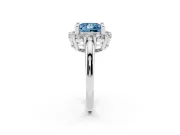 Princess Cut Halo Engagement Ring Setting for a Fancy Blue Lab-Grown Diamond | Sterling Silver - Design NV-24726