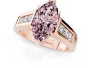 Marquise Channel-Set Engagement Ring Setting for a Fancy Pink Lab-Grown Diamond | Rose Gold