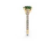 Heart-Shaped Hidden Halo Pave Engagement Ring Setting for a Fancy Green Lab-Grown Diamond | Claw Prongs | Yellow Gold