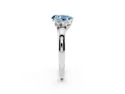 Pear-Shaped Three Stone Engagement Ring Setting for a Fancy Blue Lab-Grown Diamond | Sterling Silver - Design NV-24844