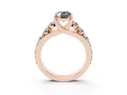 Oval Graduated Engagement Ring Setting for a Black Center | Rose Gold