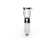 Fancy Black Pear Cut Diamond Bezel Solitaire Ring Set in Silver with Wide Band