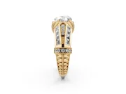 Heart Cut Diamond Vintage-Inspired Milgrain Ring Set in Yellow gold with Accent Split Shank