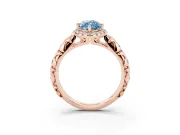 Marquise Leaf Halo Engagement Ring Setting for a Fancy Blue Lab-Grown Diamond | Rose Gold