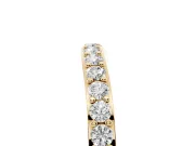 Round Diamond Curved Eternity Band Set in Yellow gold with Pavé Prong Setting