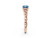 Cushion Cut Vine Engagement Ring Setting for a Fancy Blue Lab-Grown Diamond | Rose Gold
