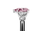 Pear-Shaped 5 Stone Engagement Ring Setting for a Fancy Pink Lab-Grown Diamond | Platinum