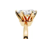 Pear Cut Diamond Solitaire Engagement Ring Set in Yellow gold with Slim Tapered Solitaire Band