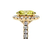 Oval Raised Halo Engagement Ring Setting for a Fancy Yellow Lab-Grown Diamond | Yellow Gold