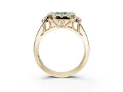 Radiant Cut Halo Engagement Ring Setting for a Fancy Green Lab-Grown Diamond | Graduated Channel Band | Yellow Gold