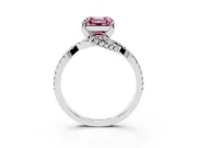 Asscher Cut Twisted Pave Engagement Ring Setting for a Fancy Pink Lab-Grown Diamond | Split Shank | Platinum