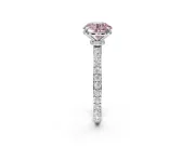 Round Pavé Engagement Ring Setting for a Fancy Pink Lab-Grown Diamond | Platinum - Design NV-24928