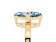 Fancy Blue Marquise Cut Diamond Solitaire Ring Set in Yellow gold with Prong Head and Smooth Polished Band