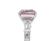 Asscher Cut Tapered Baguette Engagement Ring Setting for a Fancy Pink Lab-Grown Diamond | Sterling Silver