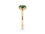 Round Cathedral Solitaire Engagement Ring Setting for a Fancy Green Lab-Grown Diamond | Tulip Gallery | Yellow Gold