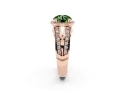 Round Halo Engagement Ring Setting for a Fancy Green Lab-Grown Diamond | Split Shank | Rose Gold