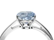 Cushion Cut Bypass Solitaire Engagement Ring Setting for a Fancy Blue Lab-Grown Diamond | Sterling Silver