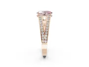Oval Split Shank Pavé Engagement Ring Setting for a Fancy Pink Lab-Grown Diamond | Rose Gold