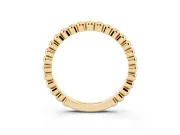Round Diamond Beaded Eternity Band Set in Yellow gold with Bezel Setting
