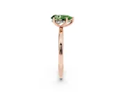 Pear-Shaped Micro-Prong Hidden Halo Engagement Ring Setting for a Fancy Green Lab-Grown Diamond | Plain Band | Rose Gold