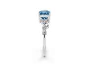 Radiant Cut Scattered Accent Engagement Ring Setting for a Fancy Blue Lab-Grown Diamond | Platinum