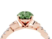 Pear-Shaped Leaf Pavé Engagement Ring Setting for a Fancy Green Lab-Grown Diamond | Rose Gold