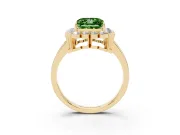 Princess Cut Halo Engagement Ring Setting for a Fancy Green Lab-Grown Diamond | Yellow Gold - Design NV-24719