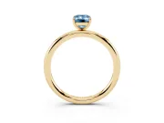 Emerald Cut Low Set Solitaire Engagement Ring Setting for a Fancy Blue Lab-Grown Diamond | Plain Band | Yellow Gold