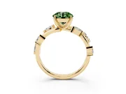 Round Twisted Vine Engagement Ring Setting for a Fancy Green Lab-Grown Diamond | Yellow Gold