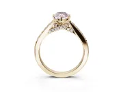 Marquise Pavé Solitaire Engagement Ring Setting for a Fancy Pink Lab-Grown Diamond | Crossover Gallery | Yellow Gold