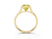 Princess Cut Bezel Engagement Ring Setting for a Fancy Yellow Lab-Grown Diamond | Yellow Gold
