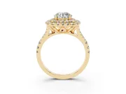 Round Halo Split Shank Engagement Ring Setting | Yellow Gold