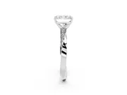 Radiant Cut Twisted Pave Engagement Ring Setting | Ribbon Band | Platinum