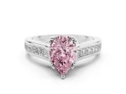 Pear-Shaped Channel Engagement Ring Setting for a Fancy Pink Lab-Grown Diamond | Platinum - Design NV-24671
