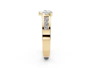 Heart-Shaped Channel-Set Engagement Ring Setting | Princess Side Stones | Yellow Gold
