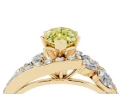 Marquise Bypass Pavé Engagement Ring Setting for a Fancy Yellow Lab-Grown Diamond | Yellow Gold