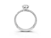 Pear-Shaped Pavé Solitaire Engagement Ring Setting | Domed Pavé Band | Platinum
