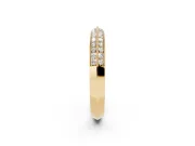 Round Lab-Grown Diamond Double Row Pavé Wedding Band | Milgrain Edging | Yellow Gold