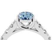Pear-Shaped Engagement Ring Setting for a Fancy Blue Lab-Grown Diamond | White Gold - Design NV-24643