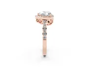 Heart-Shaped Halo Pave Engagement Ring Setting | Heart Cutout Gallery | Rose Gold