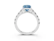 Princess Cut Engagement Ring Setting for a Fancy Blue Lab-Grown Diamond | White Gold - Design NV-24643