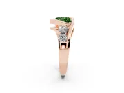 Heart-Shaped Bezel Bypass Engagement Ring Setting for a Fancy Green Lab-Grown Diamond | Rose Gold