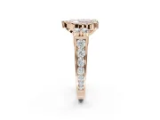 Heart-Shaped Halo Engagement Ring Setting for a Fancy Pink Lab-Grown Diamond | Graduated Channel Band | Rose Gold