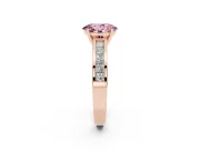 Oval Channel Set Engagement Ring Setting for a Fancy Pink Lab-Grown Diamond | Rose Gold