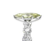 Marquise Side Stone Engagement Ring Setting for a Fancy Yellow Lab-Grown Diamond | Scalloped Prong Accents | White Gold