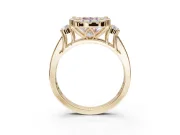 Cushion Cut Halo Engagement Ring Setting for a Fancy Pink Lab-Grown Diamond | Graduated Channel Band | Yellow Gold