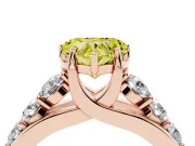 Heart-Shaped Engagement Ring Setting for a Fancy Yellow Lab-Grown Diamond | Rose Gold - Design NV-24645