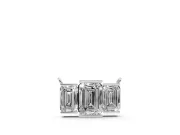 Emerald Cut Lab-Grown Diamond Three-Stone Bar Pendant Necklace | Bar Prong Ends | White Gold