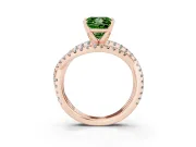 Princess Cut Twisted Pavé Engagement Ring Setting for a Fancy Green Lab-Grown Diamond | Rose Gold